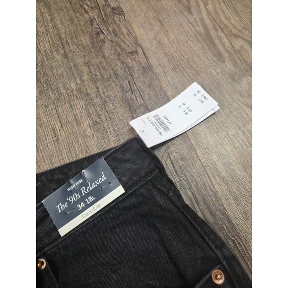 Abercrombie + Fitch NWT Black Wash 90s Relaxed Curvy Love Jeans 18 Long - Picture 2 of 5